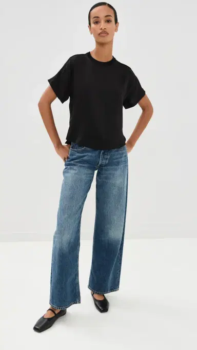 SIMKHAI Addy Knit Back T-hirt Black | Thumbnail 5 SIMKHAI Addy Knit Back T-hirt Black | Thumbnail 5