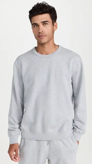REIGNING CHAMP Midweight Terry Standard Crewneck Heather Grey | Thumbnail 2 REIGNING CHAMP Midweight Terry Standard Crewneck Heather Grey | Thumbnail 2