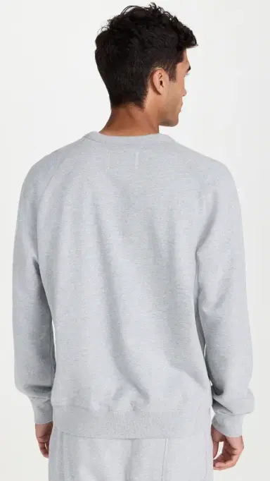 REIGNING CHAMP Midweight Terry Standard Crewneck Heather Grey | Thumbnail 3 REIGNING CHAMP Midweight Terry Standard Crewneck Heather Grey | Thumbnail 3