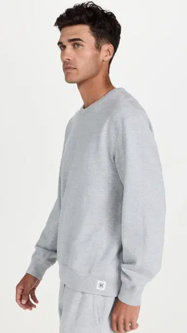 REIGNING CHAMP Midweight Terry Standard Crewneck Heather Grey | Thumbnail 4 REIGNING CHAMP Midweight Terry Standard Crewneck Heather Grey | Thumbnail 4