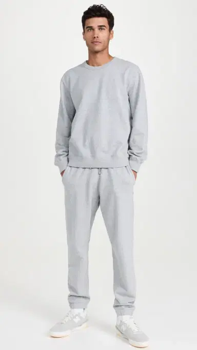 REIGNING CHAMP Midweight Terry Standard Crewneck Heather Grey | Thumbnail 5 REIGNING CHAMP Midweight Terry Standard Crewneck Heather Grey | Thumbnail 5