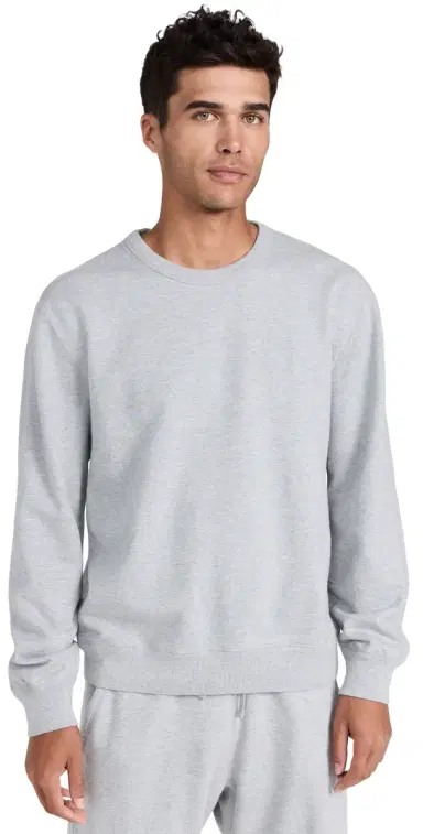REIGNING CHAMP Midweight Terry Standard Crewneck Heather Grey | Thumbnail 1 REIGNING CHAMP Midweight Terry Standard Crewneck Heather Grey | Thumbnail 1