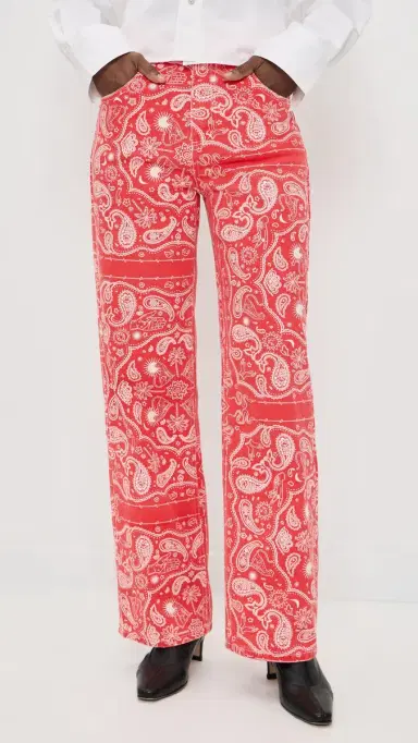 Never Fully Dressed Red Bandana Jeans Red | Thumbnail 2 Never Fully Dressed Red Bandana Jeans Red | Thumbnail 2