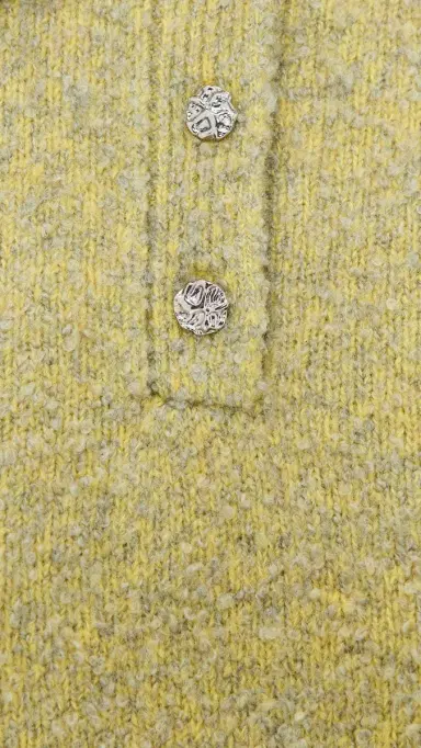 LE BOP Wren Boucle Crop Polo Sweater Citrine | Thumbnail 6 LE BOP Wren Boucle Crop Polo Sweater Citrine | Thumbnail 6