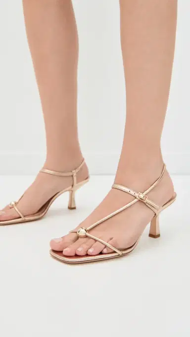 Loeffler Randall Triana Strappy Mid-Heel Sandals with Ball Champagne 8 | Thumbnail 3 Loeffler Randall Triana Strappy Mid-Heel Sandals with Ball Champagne 8 | Thumbnail 3