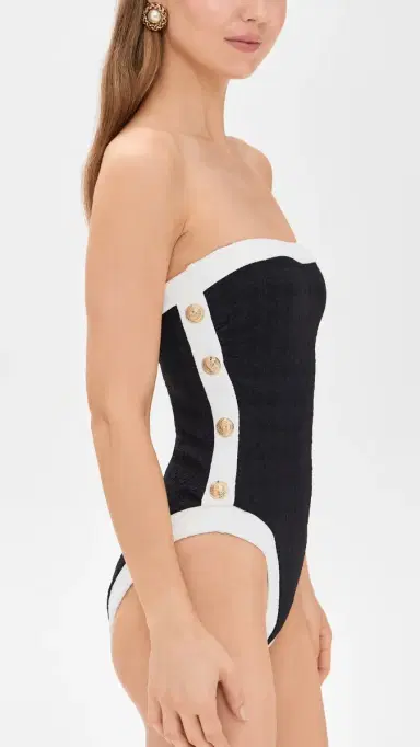 L'Agence Tory Colorblock Chic Bandeau One Piece Black M | Thumbnail 4 L'Agence Tory Colorblock Chic Bandeau One Piece Black M | Thumbnail 4