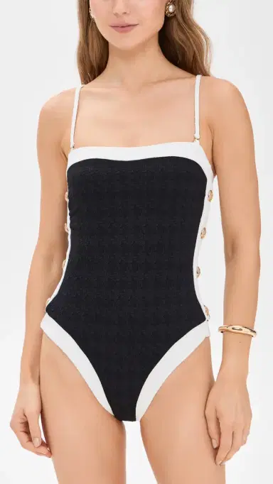L'Agence Tory Colorblock Chic Bandeau One Piece Black M | Thumbnail 6 L'Agence Tory Colorblock Chic Bandeau One Piece Black M | Thumbnail 6