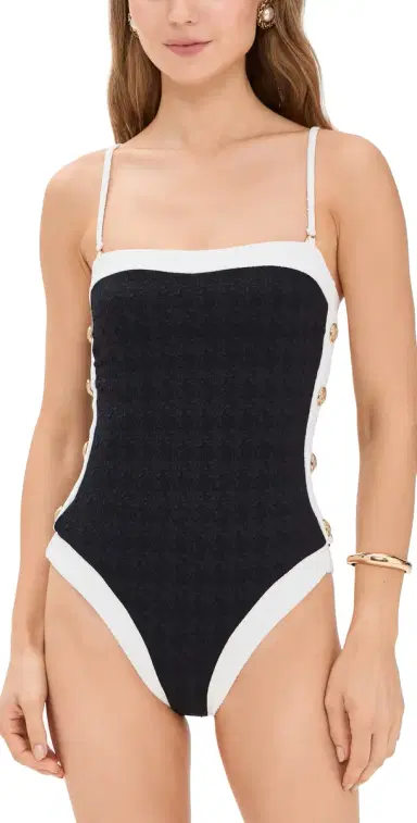 L'Agence Tory Colorblock Chic Bandeau One Piece Black M | Thumbnail 1 L'Agence Tory Colorblock Chic Bandeau One Piece Black M | Thumbnail 1