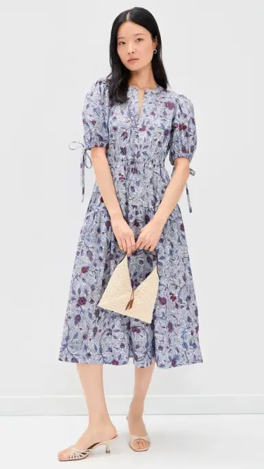 Ulla Johnson Adriana Short Sleeve Cotton Dress Gardenia | Thumbnail 2 Ulla Johnson Adriana Short Sleeve Cotton Dress Gardenia | Thumbnail 2