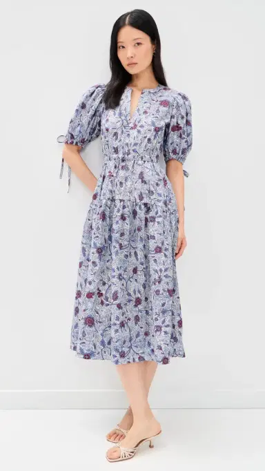 Ulla Johnson Adriana Short Sleeve Cotton Dress Gardenia | Thumbnail 3 Ulla Johnson Adriana Short Sleeve Cotton Dress Gardenia | Thumbnail 3