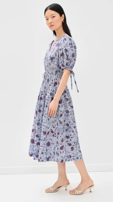 Ulla Johnson Adriana Short Sleeve Cotton Dress Gardenia | Thumbnail 5 Ulla Johnson Adriana Short Sleeve Cotton Dress Gardenia | Thumbnail 5