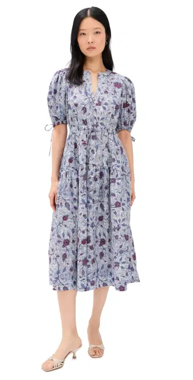 Ulla Johnson Adriana Short Sleeve Cotton Dress Gardenia | Thumbnail 1 Ulla Johnson Adriana Short Sleeve Cotton Dress Gardenia | Thumbnail 1