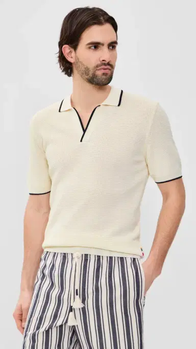 Orlebar Brown Horton Stripe Polo White and | Thumbnail 2 Orlebar Brown Horton Stripe Polo White and | Thumbnail 2