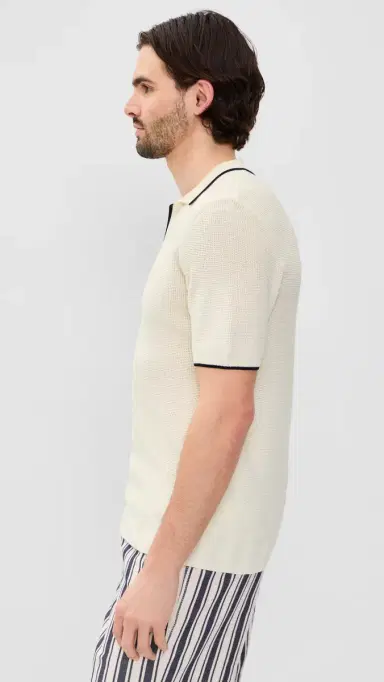 Orlebar Brown Horton Stripe Polo White and | Thumbnail 4 Orlebar Brown Horton Stripe Polo White and | Thumbnail 4