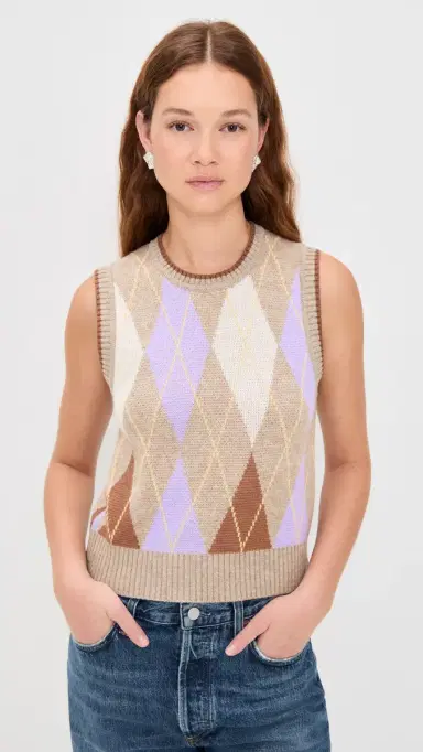 LE BOP Argyle weater Vest Multi | Thumbnail 2 LE BOP Argyle weater Vest Multi | Thumbnail 2