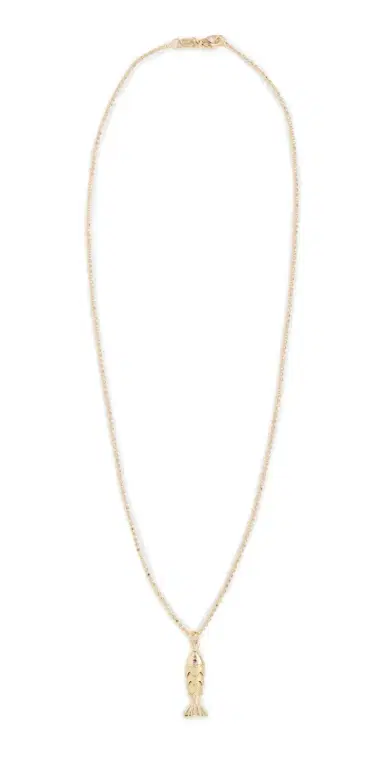 Alexa Leigh Gold Fish Ball Chain Necklace Yellow Gold One Size | Thumbnail 1 Alexa Leigh Gold Fish Ball Chain Necklace Yellow Gold One Size | Thumbnail 1