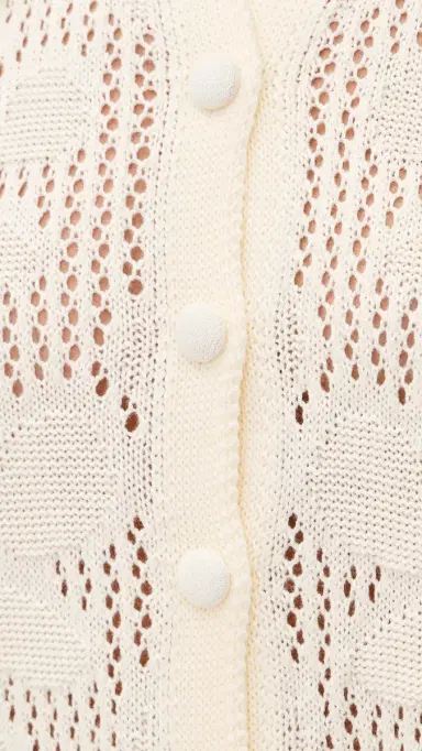Dress To Floral Crochet Short Sleeve Shirt Beige hell | Thumbnail 6 Dress To Floral Crochet Short Sleeve Shirt Beige hell | Thumbnail 6