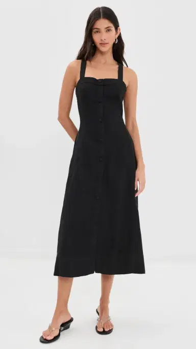 DL1961 Danika Linen Midi Dress Black Linen | Thumbnail 2 DL1961 Danika Linen Midi Dress Black Linen | Thumbnail 2
