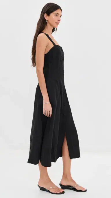 DL1961 Danika Linen Midi Dress Black Linen | Thumbnail 4 DL1961 Danika Linen Midi Dress Black Linen | Thumbnail 4