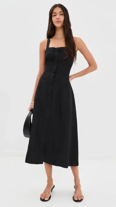 DL1961 Danika Linen Midi Dress Black Linen | Thumbnail 5 DL1961 Danika Linen Midi Dress Black Linen | Thumbnail 5