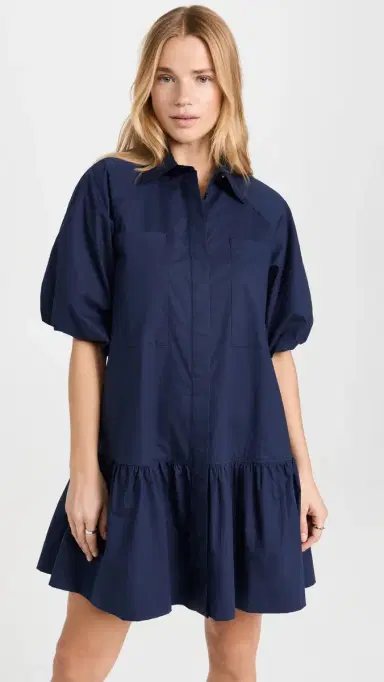 Simkhai Crissy Cotton Poplin Dress Midnight L | Thumbnail 2 Simkhai Crissy Cotton Poplin Dress Midnight L | Thumbnail 2