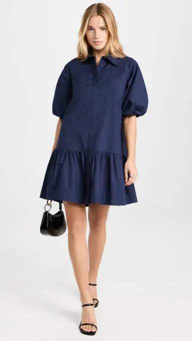 Simkhai Crissy Cotton Poplin Dress Midnight L | Thumbnail 5 Simkhai Crissy Cotton Poplin Dress Midnight L | Thumbnail 5