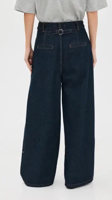 Tibi Petite Indigo Denim Triple Pleat Jeans Indigo | Thumbnail 3 Tibi Petite Indigo Denim Triple Pleat Jeans Indigo | Thumbnail 3