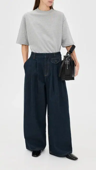 Tibi Petite Indigo Denim Triple Pleat Jeans Indigo | Thumbnail 5 Tibi Petite Indigo Denim Triple Pleat Jeans Indigo | Thumbnail 5