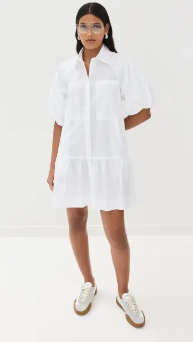 Simkhai Crissy Cotton Poplin Dress White M | Thumbnail 5 Simkhai Crissy Cotton Poplin Dress White M | Thumbnail 5