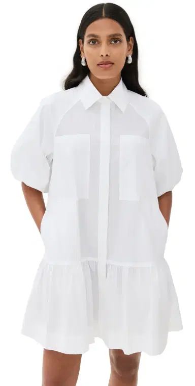 Simkhai Crissy Cotton Poplin Dress White M | Thumbnail 1 Simkhai Crissy Cotton Poplin Dress White M | Thumbnail 1