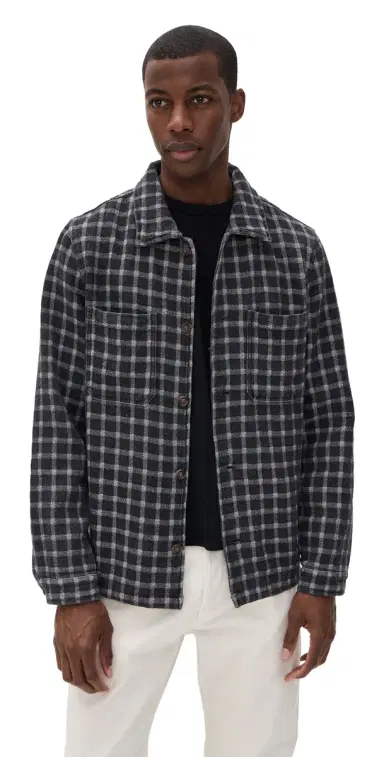Rhythm Jacquard Check Shirt Charcoal | Thumbnail 1 Rhythm Jacquard Check Shirt Charcoal | Thumbnail 1