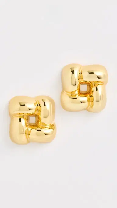 Jenny Bird Small Woven Square Earrings High Polish | Thumbnail 2 Jenny Bird Small Woven Square Earrings High Polish | Thumbnail 2