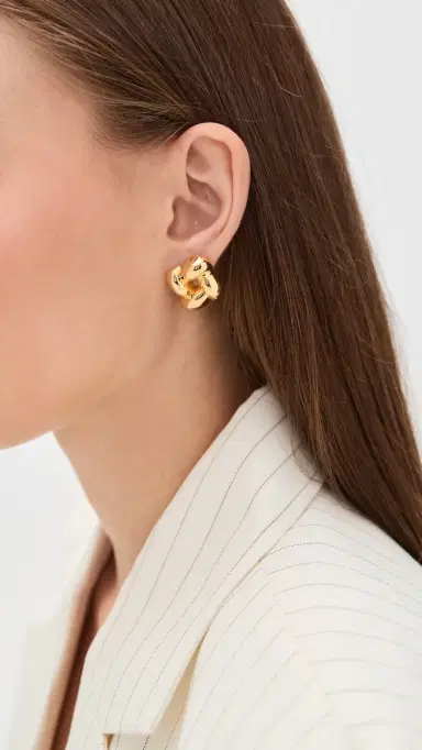 Jenny Bird Small Woven Square Earrings High Polish | Thumbnail 3 Jenny Bird Small Woven Square Earrings High Polish | Thumbnail 3