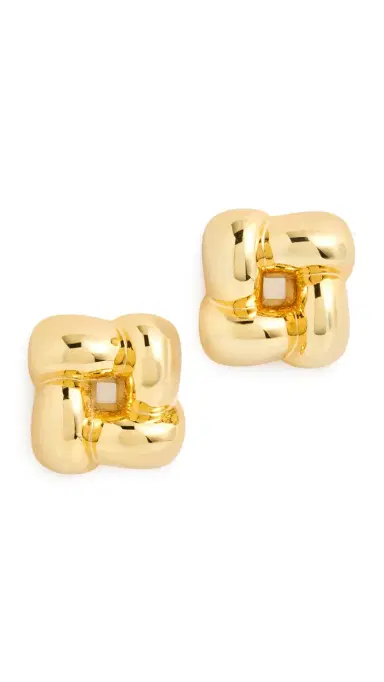 Jenny Bird Small Woven Square Earrings High Polish | Thumbnail 5 Jenny Bird Small Woven Square Earrings High Polish | Thumbnail 5