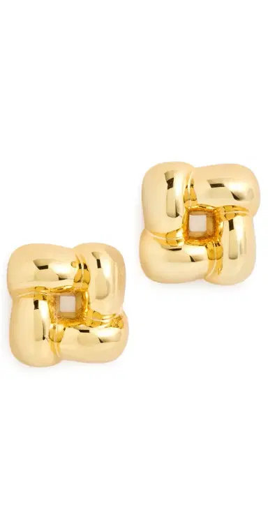 Jenny Bird Small Woven Square Earrings High Polish | Thumbnail 1 Jenny Bird Small Woven Square Earrings High Polish | Thumbnail 1