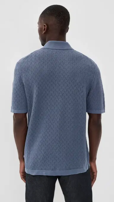 BOSS Knit Button Down Shirt moke Blue | Thumbnail 3 BOSS Knit Button Down Shirt moke Blue | Thumbnail 3
