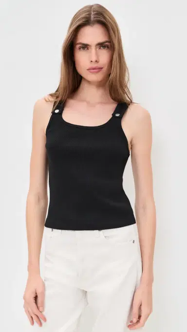 STILL HERE Snap Tank Top Black | Thumbnail 2 STILL HERE Snap Tank Top Black | Thumbnail 2