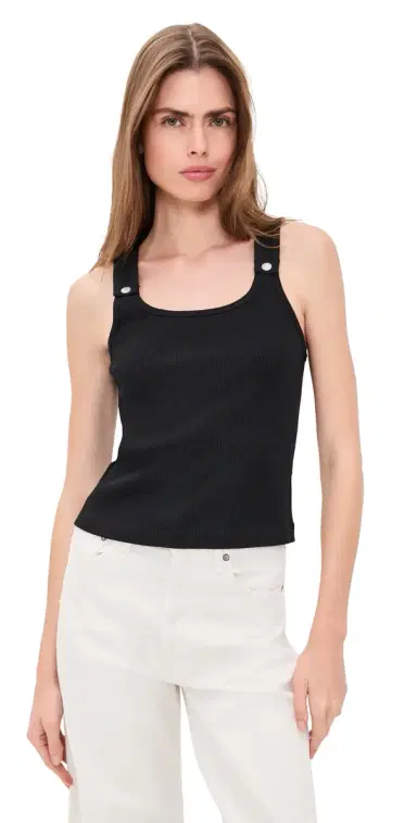 STILL HERE Snap Tank Top Black | Thumbnail 1 STILL HERE Snap Tank Top Black | Thumbnail 1