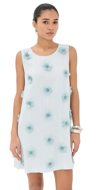 La Vie Style House 3D Embellished Mini A Line Dress Baby Blue One Size | Thumbnail 1 La Vie Style House 3D Embellished Mini A Line Dress Baby Blue One Size | Thumbnail 1