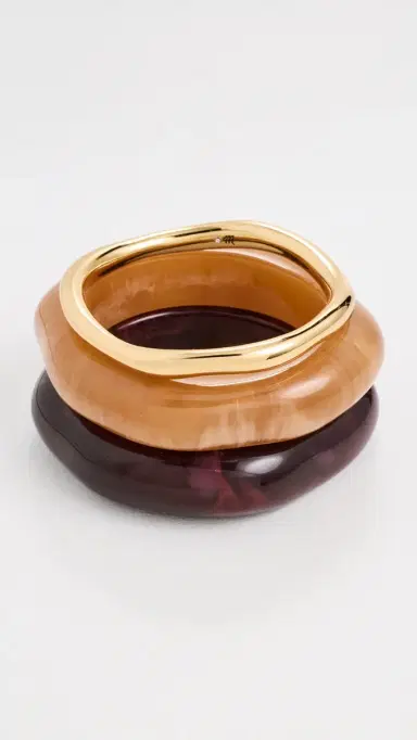 Madewell Sculptural Resin Bangle Bracelet Set Dusty Claret | Thumbnail 3 Madewell Sculptural Resin Bangle Bracelet Set Dusty Claret | Thumbnail 3