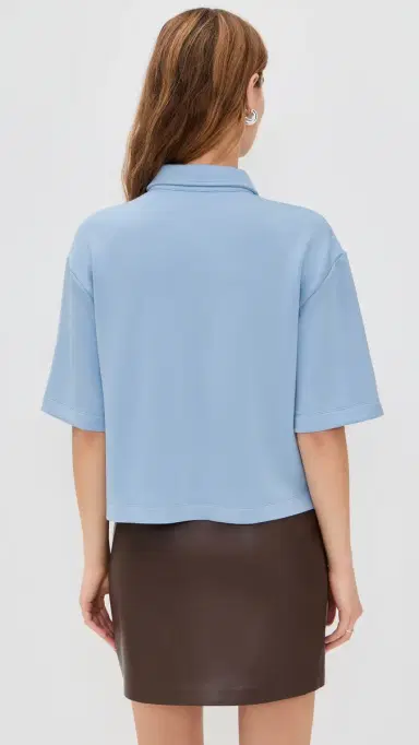 LE BOP Josephine Polo Top Chambray Blue M | Thumbnail 3 LE BOP Josephine Polo Top Chambray Blue M | Thumbnail 3