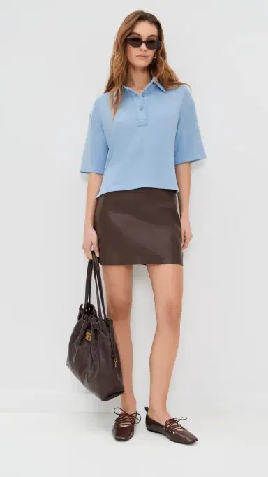 LE BOP Josephine Polo Top Chambray Blue M | Thumbnail 5 LE BOP Josephine Polo Top Chambray Blue M | Thumbnail 5