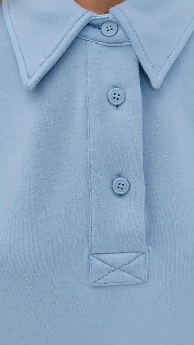 LE BOP Josephine Polo Top Chambray Blue M | Thumbnail 6 LE BOP Josephine Polo Top Chambray Blue M | Thumbnail 6