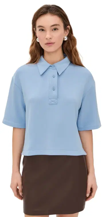 LE BOP Josephine Polo Top Chambray Blue M | Thumbnail 1 LE BOP Josephine Polo Top Chambray Blue M | Thumbnail 1