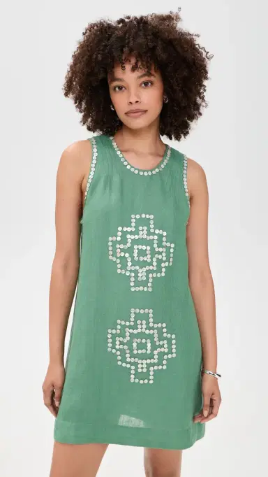 Carolina K Eva Linen Dress Green Leaf | Thumbnail 2 Carolina K Eva Linen Dress Green Leaf | Thumbnail 2