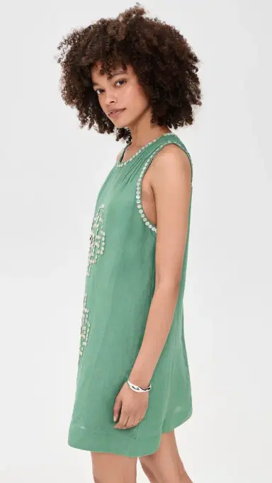 Carolina K Eva Linen Dress Green Leaf | Thumbnail 4 Carolina K Eva Linen Dress Green Leaf | Thumbnail 4