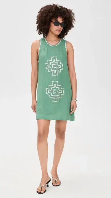 Carolina K Eva Linen Dress Green Leaf | Thumbnail 5 Carolina K Eva Linen Dress Green Leaf | Thumbnail 5