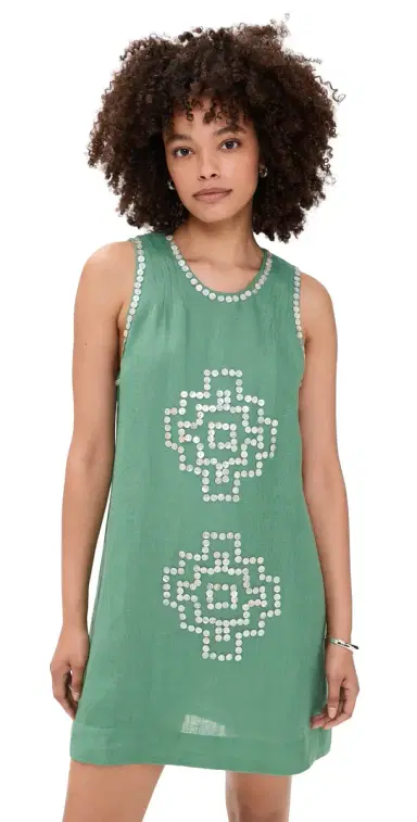 Carolina K Eva Linen Dress Green Leaf | Thumbnail 1 Carolina K Eva Linen Dress Green Leaf | Thumbnail 1