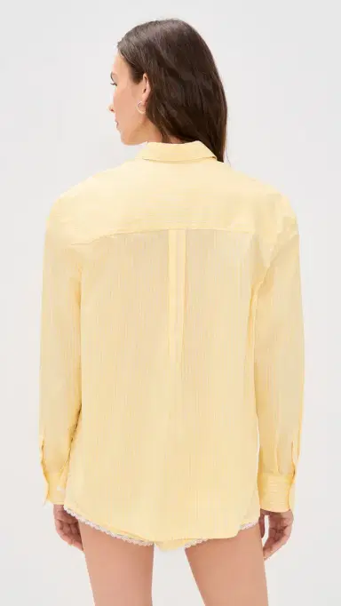 Good American Poplin Classic Boxy Shirt Butterbeam tripe | Thumbnail 3 Good American Poplin Classic Boxy Shirt Butterbeam tripe | Thumbnail 3
