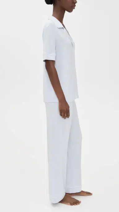 Eberjey Gisele The Short Sleeve Long Pajama et Ice Blue/ | Thumbnail 4 Eberjey Gisele The Short Sleeve Long Pajama et Ice Blue/ | Thumbnail 4